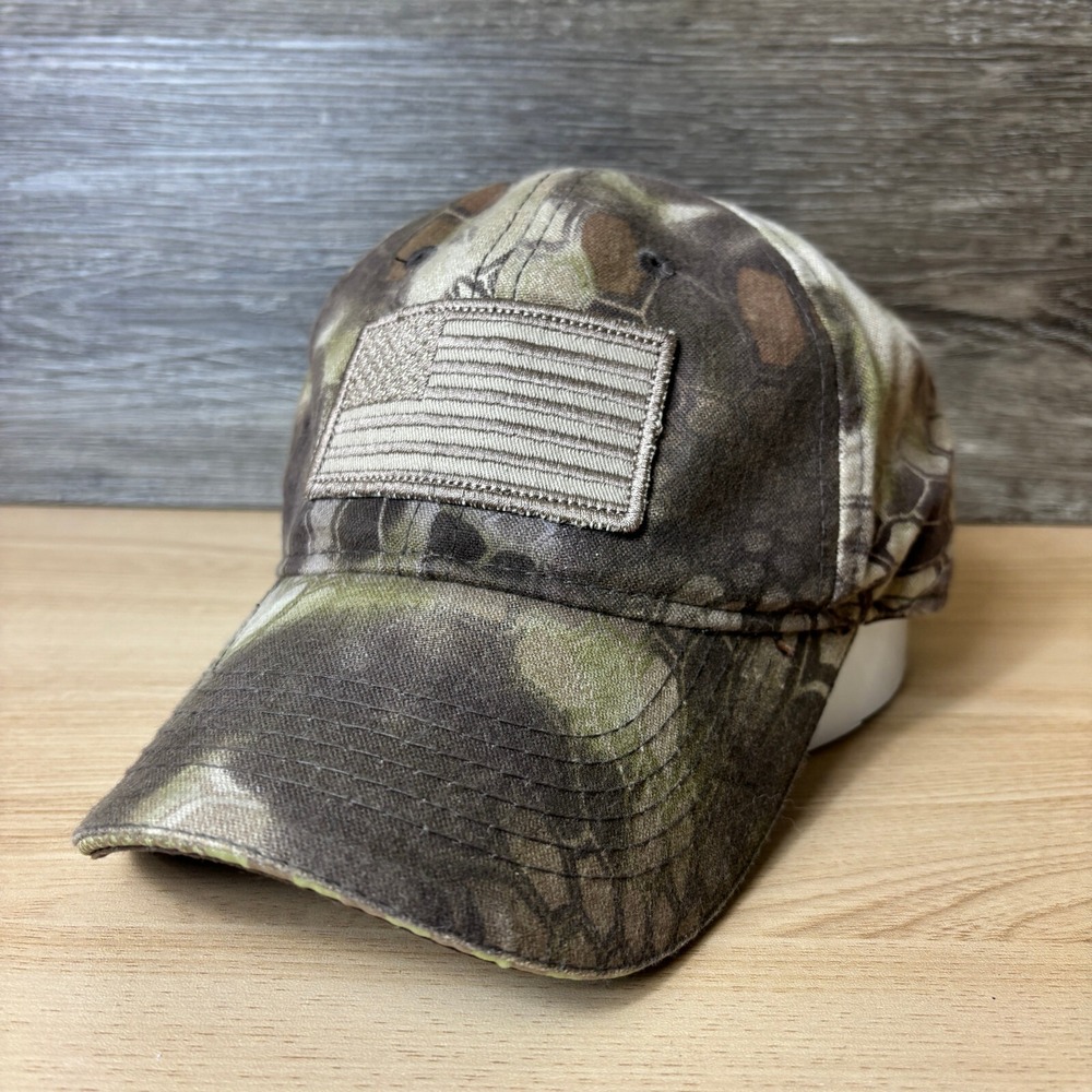 USA Hat Cap Snap Back Green Camo Camouflage American Flag‎ Adjustable Mens